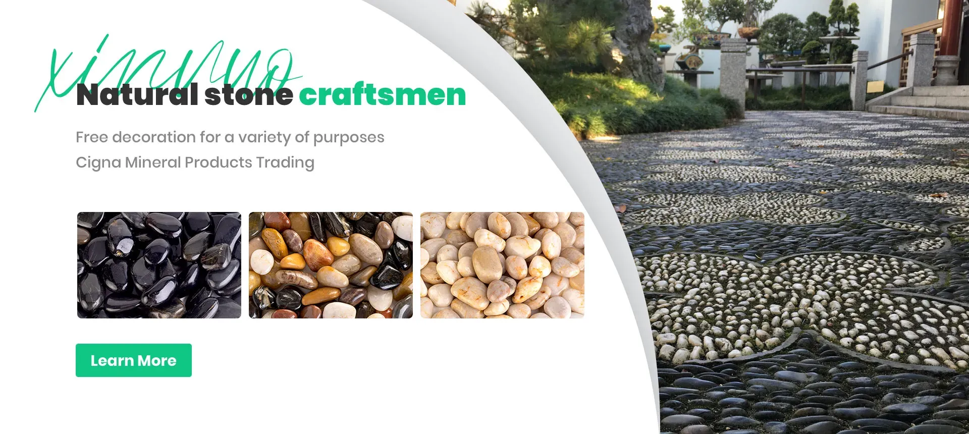 large white garden cobbles