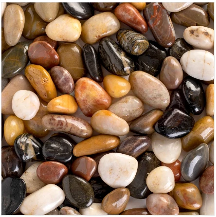 black polished pebbles